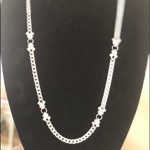 Silver necklace with crystal accents